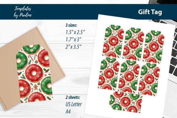 Download Cute Donut Xmas Gift Tags Print and Cut - Xmas gift tags Collection