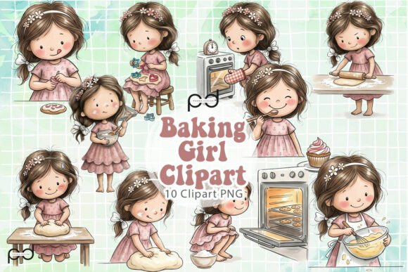 Download Baking Girl Illustrations Graphics - Premium Resources